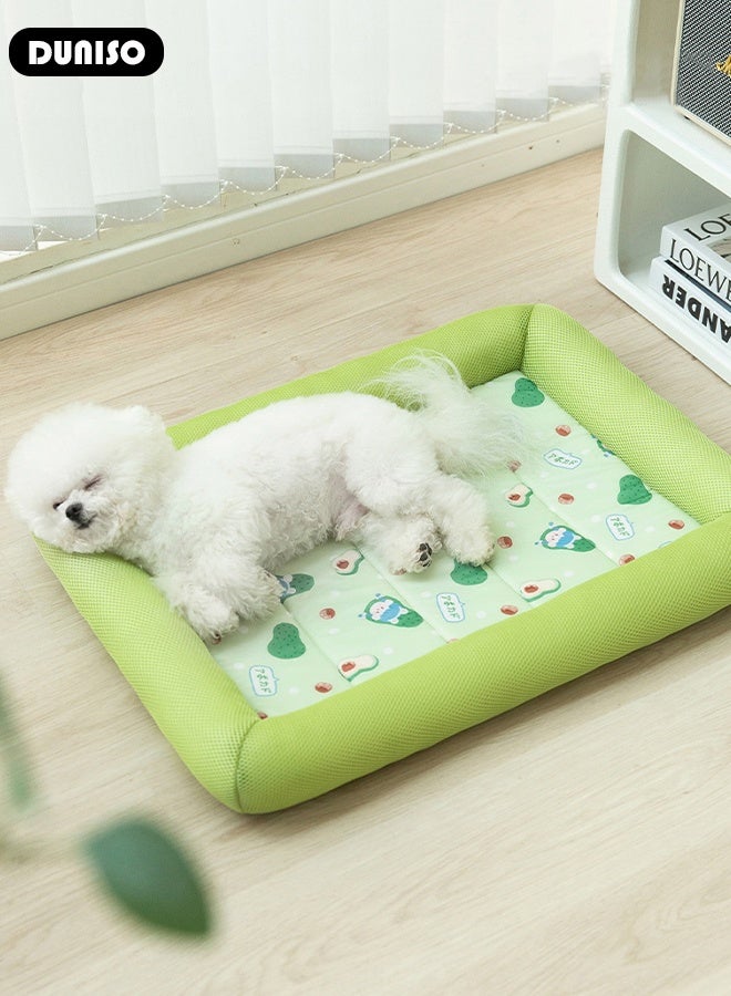 DUNISO Pet Sleeping Mats, Summer Cooling Dog Mat, Ice Pad, Cushion Puppy Kitten Soft Sleep Bed, Kennel Cool Pet bed for Dogs Cats, Pet Sleeping Pad for Kennel/Sofa/Bed/Floor/Car Seats, Rectangle - Image 3