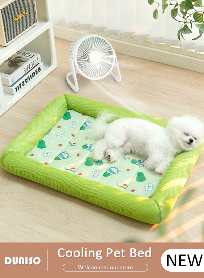 DUNISO Pet Sleeping Mats, Summer Cooling Dog Mat, Ice Pad, Cushion Puppy Kitten Soft Sleep Bed, Kennel Cool Pet bed for Dogs Cats, Pet Sleeping Pad for Kennel/Sofa/Bed/Floor/Car Seats, Rectangle - Image 1