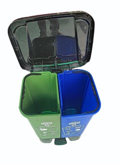 Aristo ARISTO 2 in 1 Dustbin - Dry Waste and Wet Waste Dustbin (20 Ltrs) - Plastic - Blue and Green  - Image 3