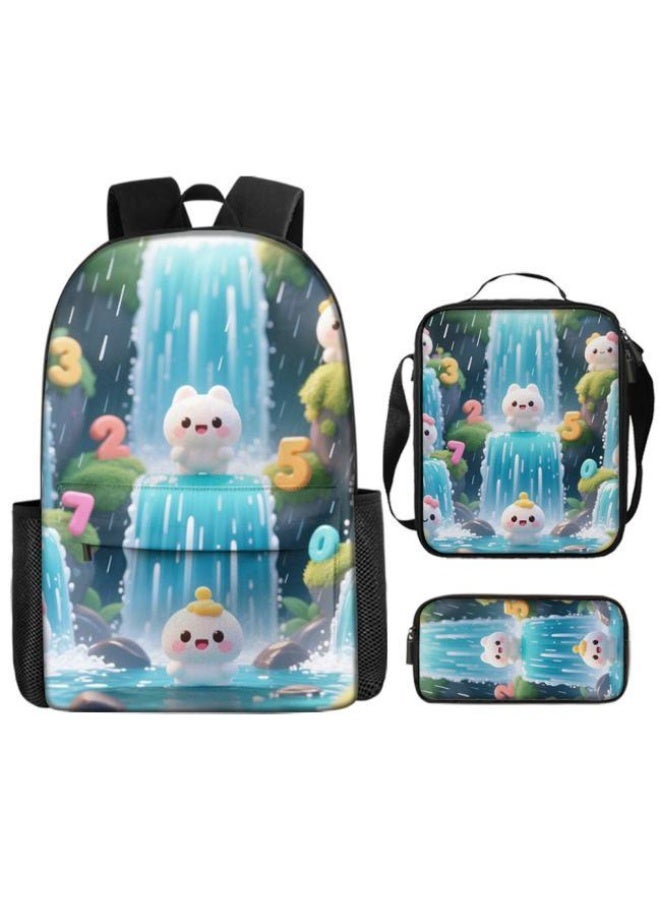[Super new special offer] Cartoon theme bag three-piece set | double-shoulder + hand-held + storage pen bag | gift self-use good-looking - 28  - Image 1