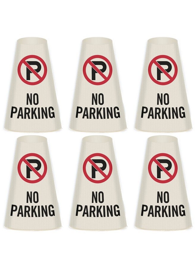 SmartSign 6 Pack "No Parking" Reflective Cone Message Sleeve Collar With Symbol 360 Degree Visibility Non Adhesive Vinyl Signs For Traffic Safety Cones 3 Side Print [Cone Not Included] Usa Made  - Image 1