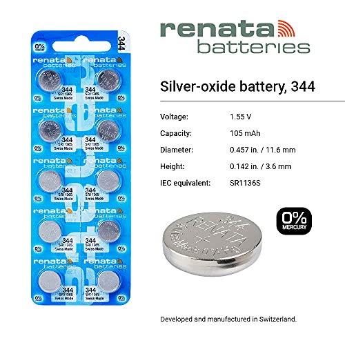 Renata #344 Renata Watch Batteries 2Pcs - Image 2