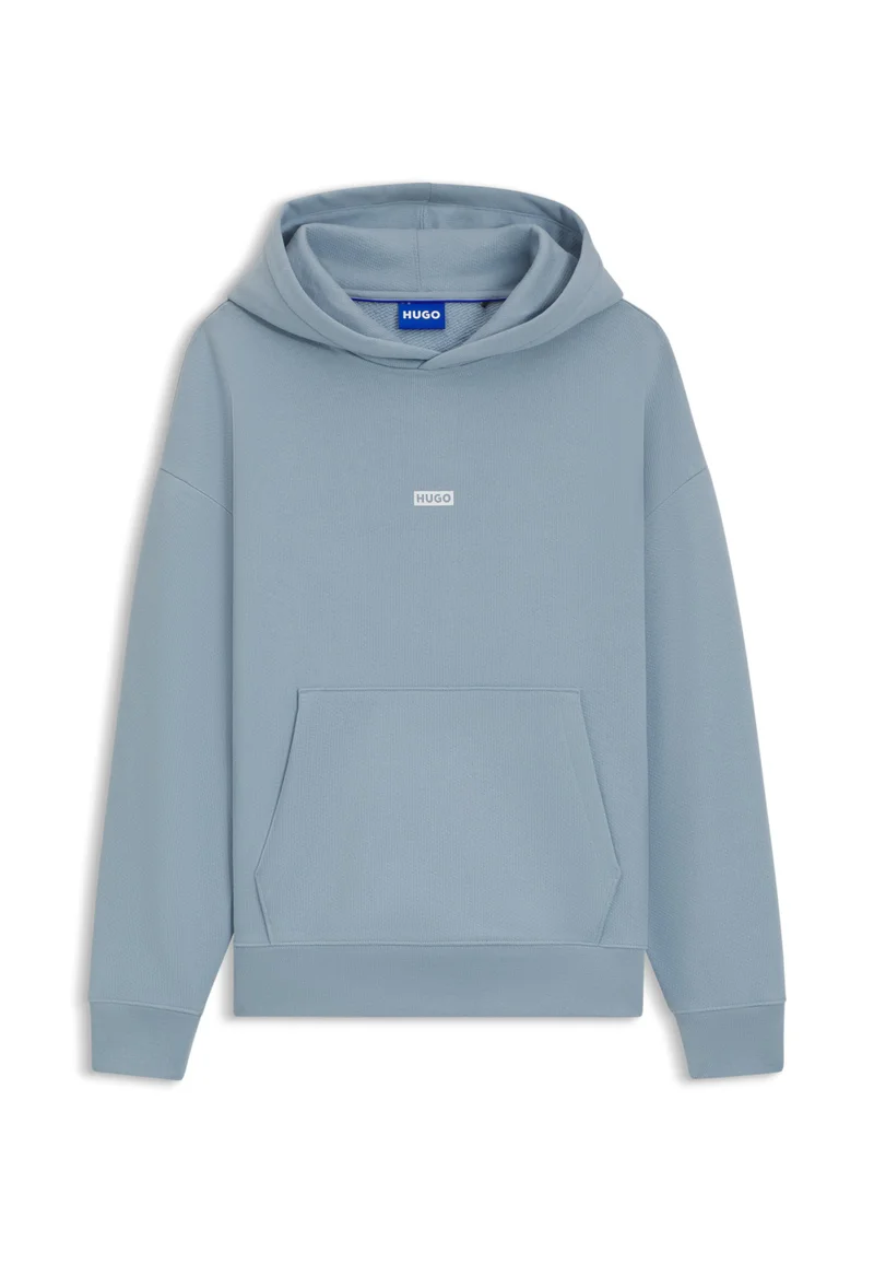 HUGO Cotton-terry loose-fit hoodie with logo details
