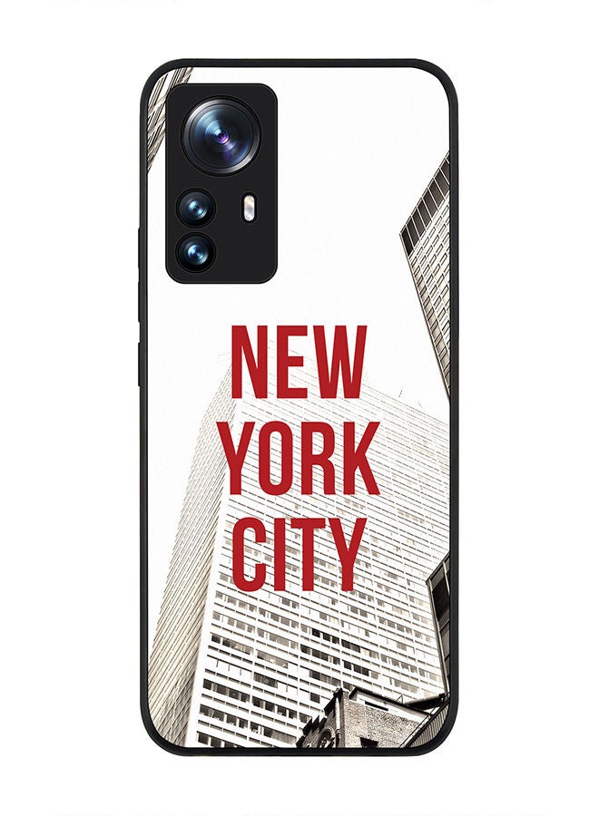 Stylizedd Rugged Black edge case for Xiaomi 12 / Xiaomi 12X Slim fit Soft Case Flexible Rubber Edges Anti Drop TPU Gel Thin Cover - New York - Skyscraper - Image 1