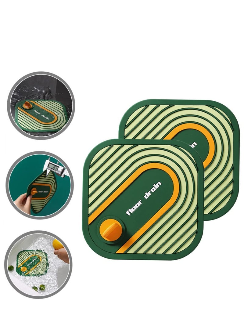 Excefore Anti Odor Mat Silicone Bathtub Stopper, Tub Stopper Silicone Floor Drain Anti-Odor Mat, for Kitchen Bathroom Laundry Shower Floor, 2 Pieces - Image 2