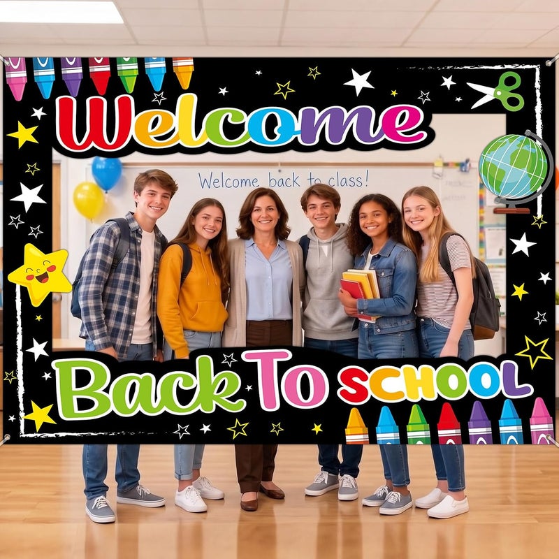 ARS Back to School Banner Backdrop, First Day of School Welcome Photography Background, Reusable School Party Decorations Banner for Teachers, Students, Classroom, Kindergarten & School Events - Image 4