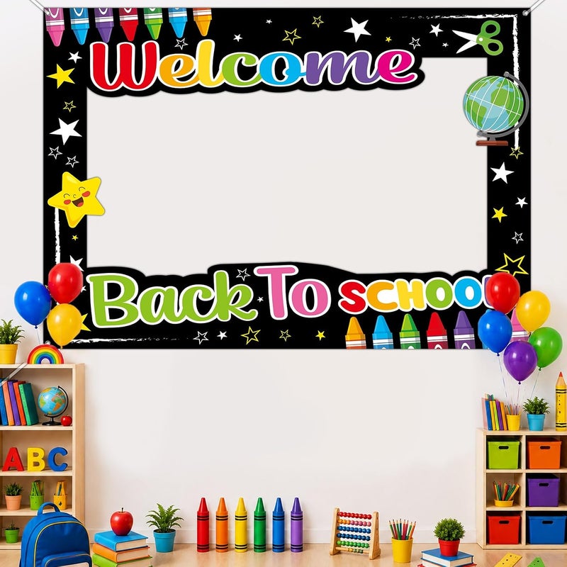 ARS Back to School Banner Backdrop, First Day of School Welcome Photography Background, Reusable School Party Decorations Banner for Teachers, Students, Classroom, Kindergarten & School Events - Image 3