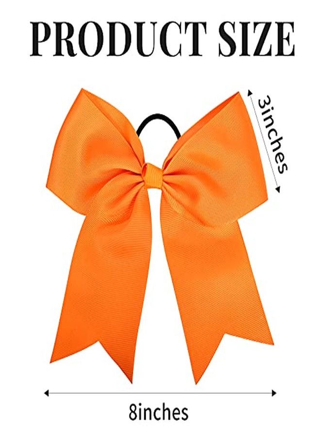 Aileam - Ge Cheer Bows Ponytail Holder 12Pcs Girls Elastic Hair Ties Orange Accessories For Women Youth Toddler Football Competition Sports - Image 1