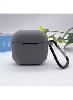 Generic Suitable For 2024 AirPods 4Th Generation Protective Cover Apple 4Th Generation Silicone Headphone Cover Bluetooth Headset Soft Shell-Color:Gray [with Buttons] Single Pearlescent Bag Packaging-Model:2024 Airpods 4th Generation  - Image 1