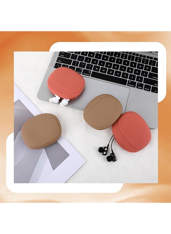 YJ Portable Headphone Storage Box Headphone Cord Bag Protection Headphone Storage Bag Red - Image 3