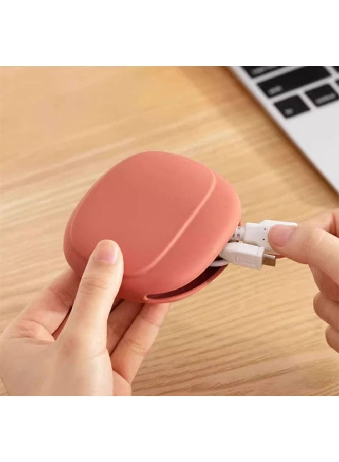 YJ Portable Headphone Storage Box Headphone Cord Bag Protection Headphone Storage Bag Red - Image 5