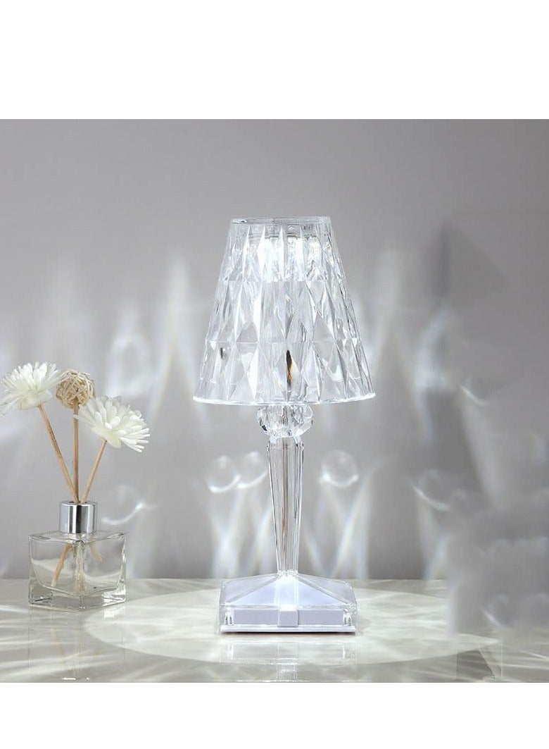 ELTRAZONE Crystal Touch Control Small Table Lamp-3 Color Changing Decorative Lighting Led Atmosphere Desk Lights Diamond USB Dimmable for Bedroom, Living Room, Restaurant, Bar, Wedding, Party (USB Rechargeable) - Image 2