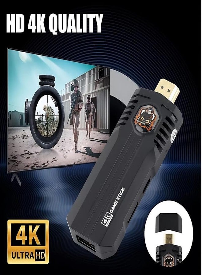 درامستون جهاز ألعاب كلاسيكي Drumstone (متوفر على 15 عامًا) مزود بمخرج HDMI بدقة 4K، وأكثر من 10000 لعبة مُحمّلة مسبقًا، ونظام ألعاب فيديو يعمل بتقنية التوصيل والتشغيل مع وحدتي تحكم لاسلكيتين، ونظام Android 10. - Image 2