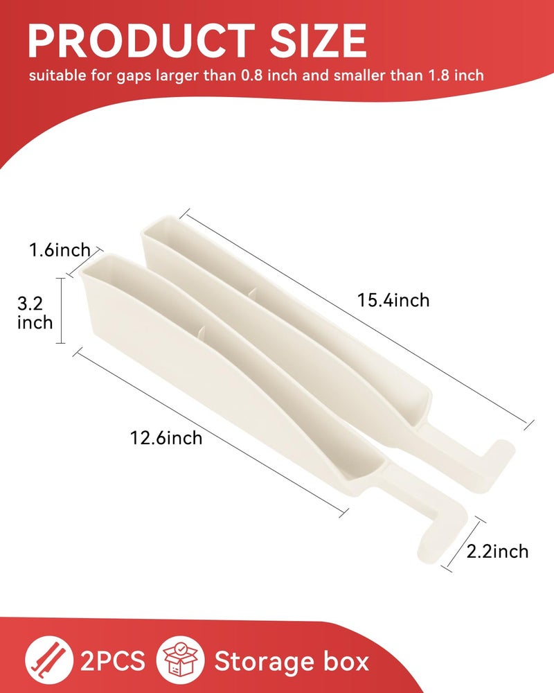 Edotim Car Seat Gap Filler, Seat Gap Organizer with Phone Holder, Car Seat Accessories, Car Organizer Fit SUV Truck-2PCS White - Image 2