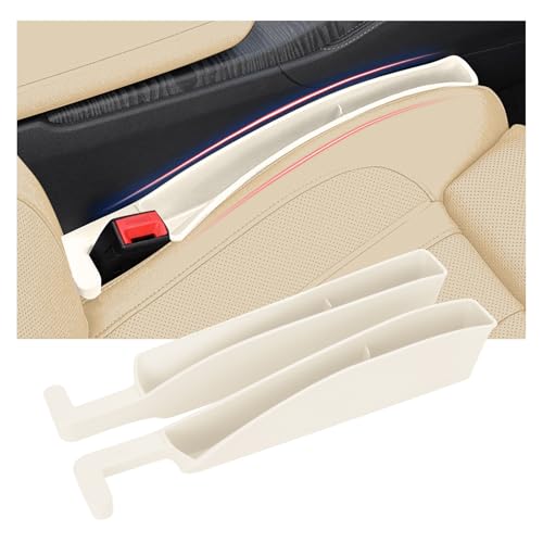 Edotim Car Seat Gap Filler, Seat Gap Organizer with Phone Holder, Car Seat Accessories, Car Organizer Fit SUV Truck-2PCS White - Image 1