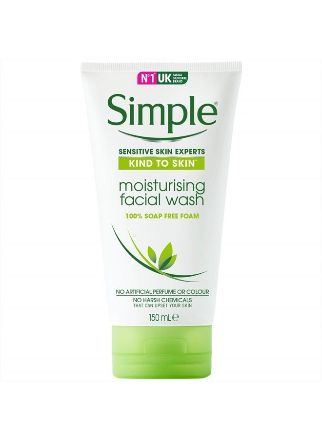simple Kind to Skin Moisturising Face Wash, 150 ml - Image 1