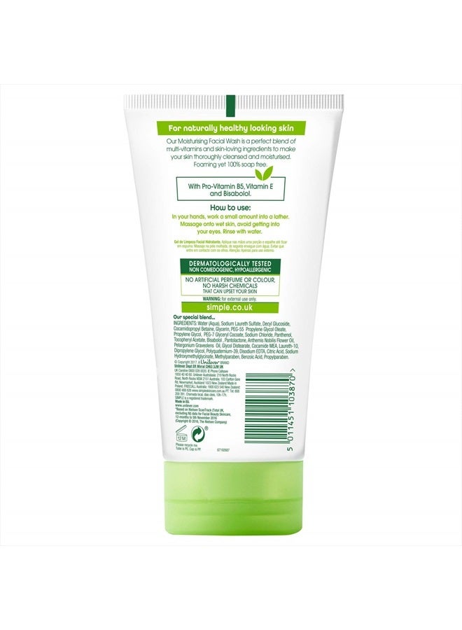 simple Kind to Skin Moisturising Face Wash, 150 ml - Image 3