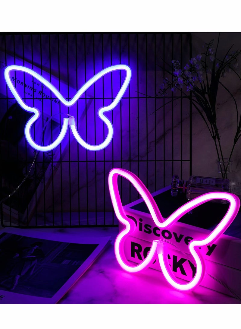 Excefore Butterfly Neon Signs Butterfly LED Light 3-AA Battery Powered - Image 1