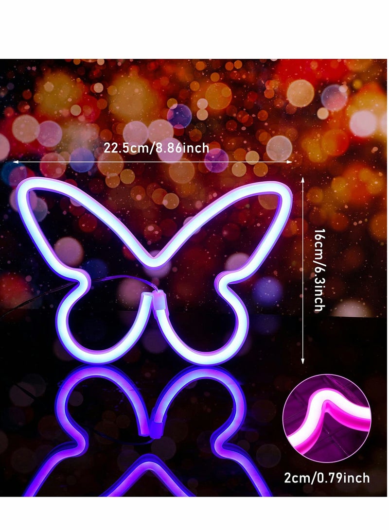 Excefore Butterfly Neon Signs Butterfly LED Light 3-AA Battery Powered - Image 2