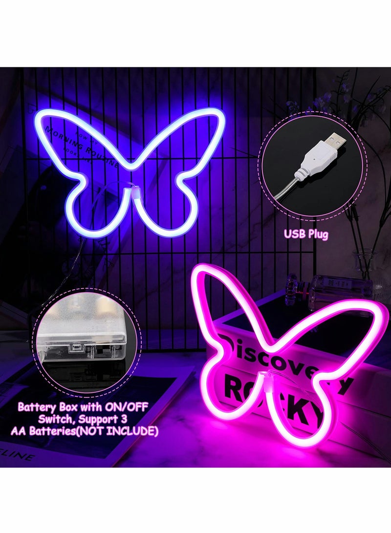 Excefore Butterfly Neon Signs Butterfly LED Light 3-AA Battery Powered - Image 3
