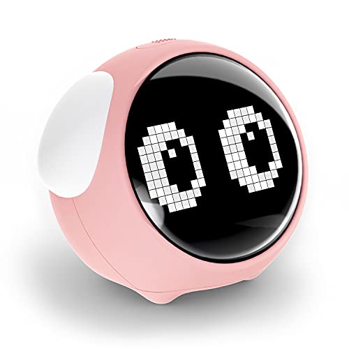 MikoDream Kids Alarm Clock Dual Alarm Setting Adjustable Brightness Night Light VoiceActivatedTemperature Detection Wakeup Alarm Clock Toy and Gift for Toddler Children Students BoysGirls