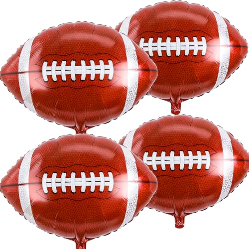 KHC-KHF RugbyBalloons FootballBalloon 4Pcs 26 inch Football Foil Balloons Sports Party Decor Game Day Birthday School Win Tailgate and Team Celebration Supply - Image 1