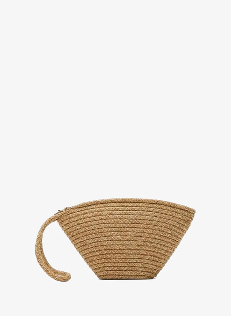 Rome Handmade Wicker Clutch Bag Vizon.