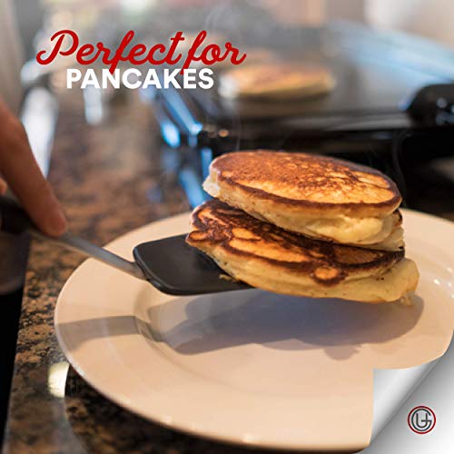 UpGood Silicone Turner Set 600ºF Heat Resistant - Large & Small Kitchen Spatulas with Tapered Edges & Flexible Stainless Steel - Cooking Utensil for Flipping Egg, Pancakes in Nonstick Cookware (2 Pcs) - Image 4