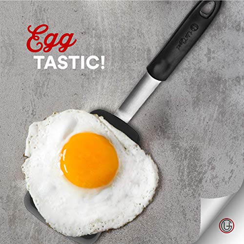 UpGood Silicone Turner Set 600ºF Heat Resistant - Large & Small Kitchen Spatulas with Tapered Edges & Flexible Stainless Steel - Cooking Utensil for Flipping Egg, Pancakes in Nonstick Cookware (2 Pcs) - Image 5