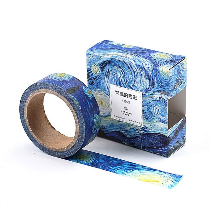 Doraking Colorful Van Goghs Color Washi Tape Van Goghs Works Decorative Washi Tape for Scrapbooks Planners Gift WrappingThe Starry Night 1RollBox