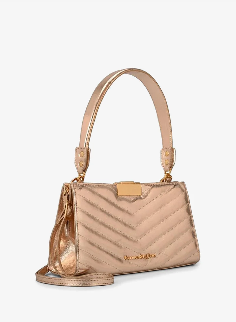 Gold Quilted Shoulder Bag