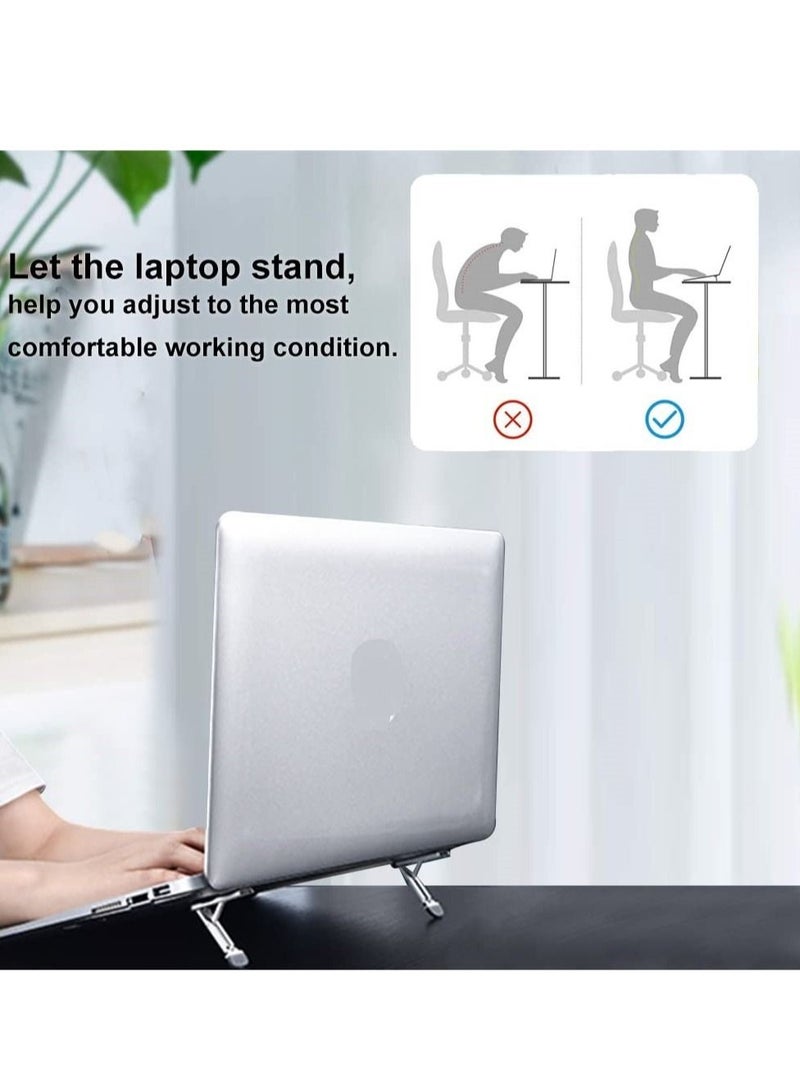 Y&D Portable Invisible Laptop Stand with 3 Adjustable Angles Mini Aluminum Cooling Pad Keyboard Riser Ergonomic Computer  - Image 2