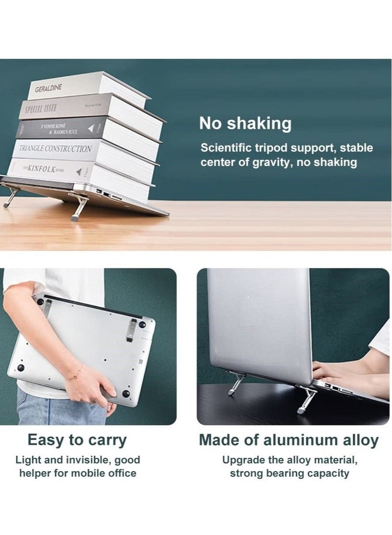 Y&D Portable Invisible Laptop Stand with 3 Adjustable Angles Mini Aluminum Cooling Pad Keyboard Riser Ergonomic Computer  - Image 3