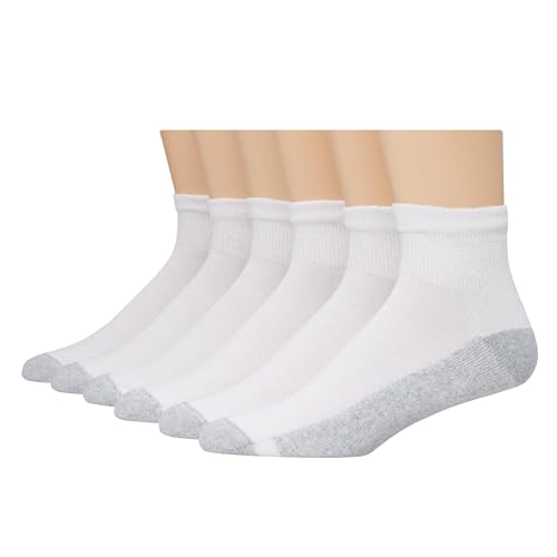 Hanes Big and Tall Ankle, 12-14-White, 6 Pairs - Image 1