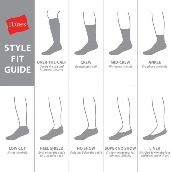 Hanes Big and Tall Ankle, 12-14-White, 6 Pairs - Image 5