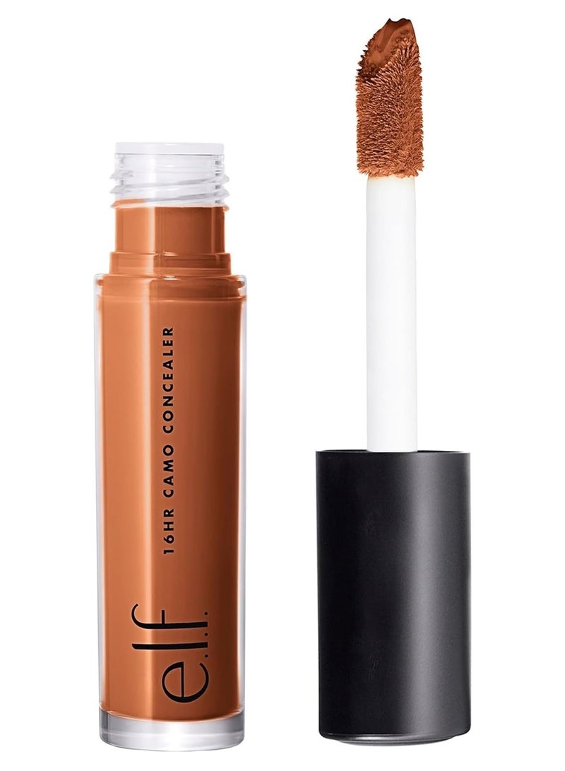 إلف إي.إل.إف. 16HR Camo Concealer، تغطية كاملة وتصبغ عالي، لمسة نهائية غير لامعة، لون القرفة العميق، 0.203 أونصة سائلة (6 مل)