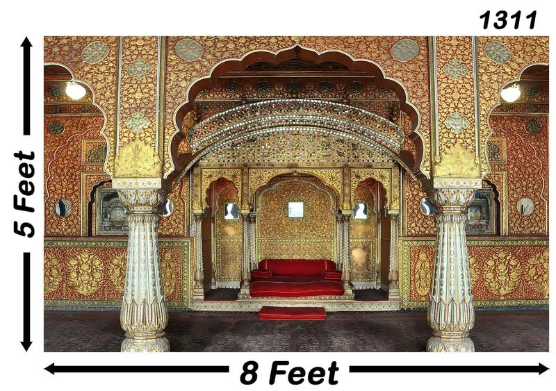 Backdropon خلفيات تصوير فنية عتيقة لعمارة القصور الداخلية طبيعة ستارة قماش خلفية عيد ميلاد خلفية دائمة لزينة كشك التصوير بحجم 5 أقدام ارتفاع و 8 أقدام عرض (5 * 8) - Image 3