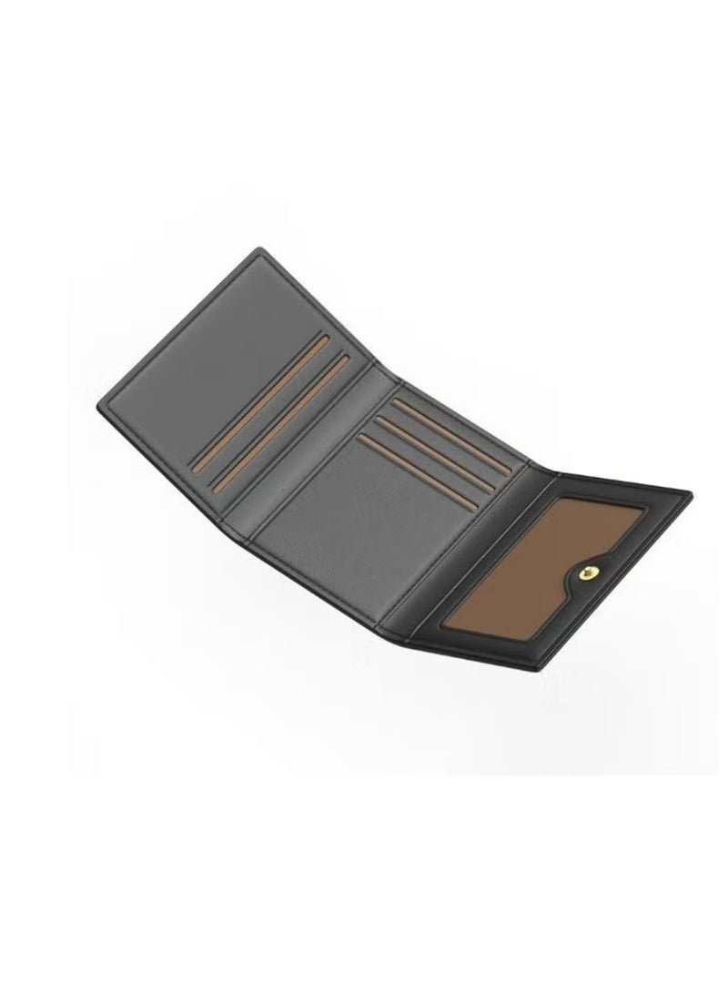 LLASIDO PU Leather Trifold Wallet for Men - RFID Wallets Slim 7 Credit Card Holder 1 ID Compartment - Image 2