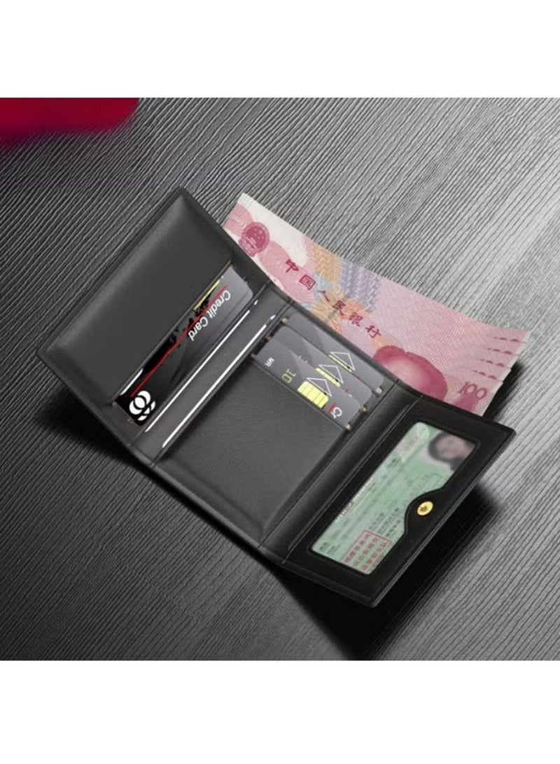 LLASIDO PU Leather Trifold Wallet for Men - RFID Wallets Slim 7 Credit Card Holder 1 ID Compartment - Image 5