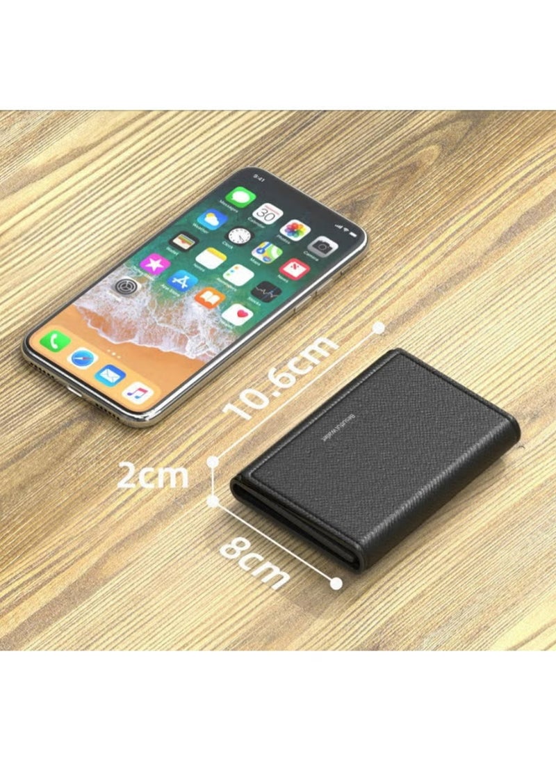 LLASIDO PU Leather Trifold Wallet for Men - RFID Wallets Slim 7 Credit Card Holder 1 ID Compartment - Image 3