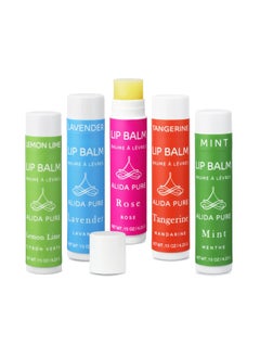 Aria Lip Balm Collection Vegan Lip Balm Set Beeswax Free with Avocado Oil Organic Jojoba Oil and Vitamin E Natural Moisturizer for Dry Chapped Lips 5 Tube Set