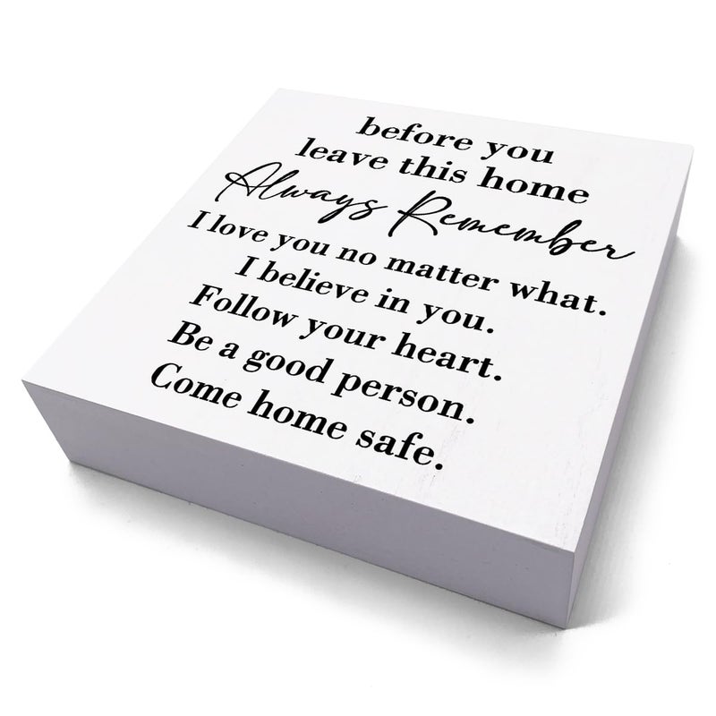 HTBIG Inspirational Home Farmhouse Decor Desk Decor Wooden Box Sign Always Remember You are Braver Than You Think Rustic White Wood Block Plaque Box Sign for Women Family Friends Shelf Table Decoration - Image 2
