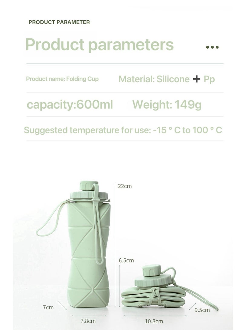 Goldfish 600ml Foldable Silicone Water Cup - Compact and Eco-Friendly Travel Mug - Image 3