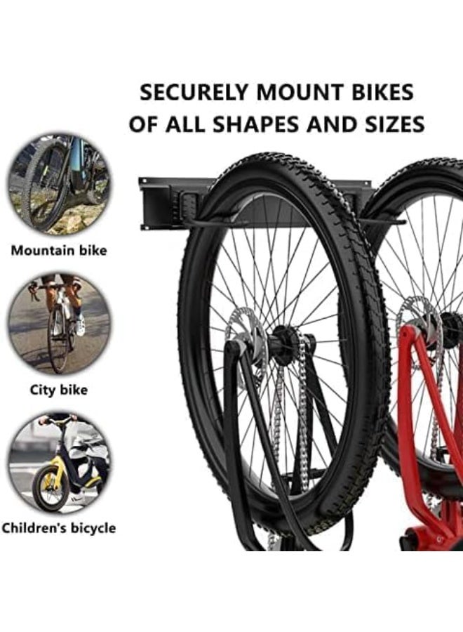 Soofam Bike Stand Garage, Bike Wall Mount, Vertical Adjustable Bike Rack, 120cm for 5 Bicycles + 3 Helmets Holds Up to 300lbs, Heavy-Study Steel Made for Home and Indoor Use - Image 3