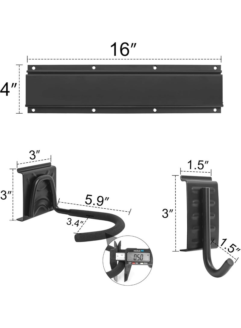 Soofam Bike Stand Garage, Bike Wall Mount, Vertical Adjustable Bike Rack, 120cm for 5 Bicycles + 3 Helmets Holds Up to 300lbs, Heavy-Study Steel Made for Home and Indoor Use - Image 2
