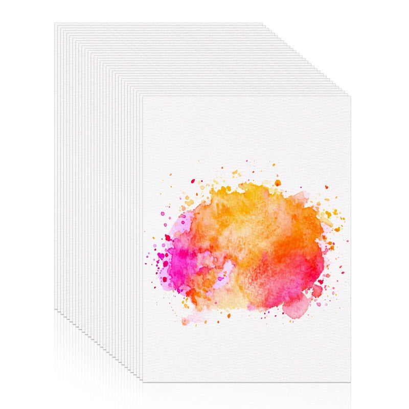 Prudiut 30 Sheets Watercolor Paper 8.5 x 11, 140 lb/300 GSM Cold Press Watercolor Paper Bulk White Water Color Paper Cotton Paper for Kids Students Adults Beginners Artists - Image 1