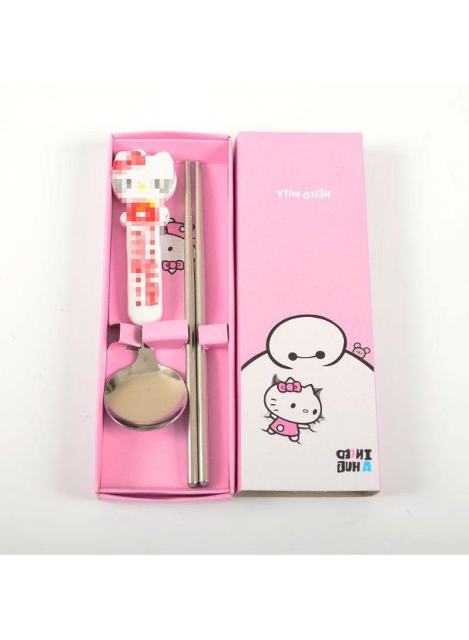 Household Children's Spoon Creative Stainless Steel Cartoon Spoon Cute Anti-scalding Korean Style Short Handle Round Head Spoon Spoon-Color:Dingdong Stainless Steel Spoon - Image 3