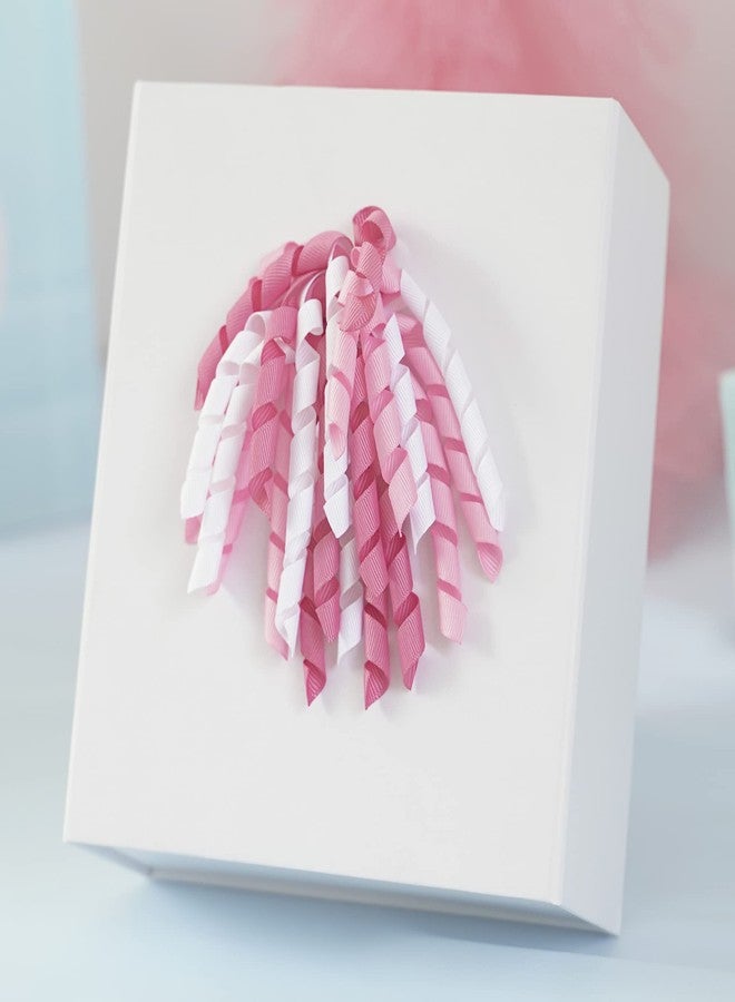 HUIHUANG Curly Ribbon Bows for Gift Wrapping Pink Gift Bows Assortment 6 Counts Self Adhesive Grosgrain Bows for Presents Gift Bags Gift Basket Crafting Wrap Accessories Party Favor - 6 Inch - Image 1