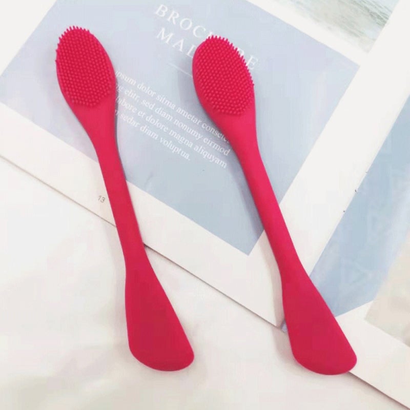 Silicone Face Mask Brush Double-head Face Mask&Facial Cleansing Brush Face Cleanser and Massager Brush for Cream - Image 4