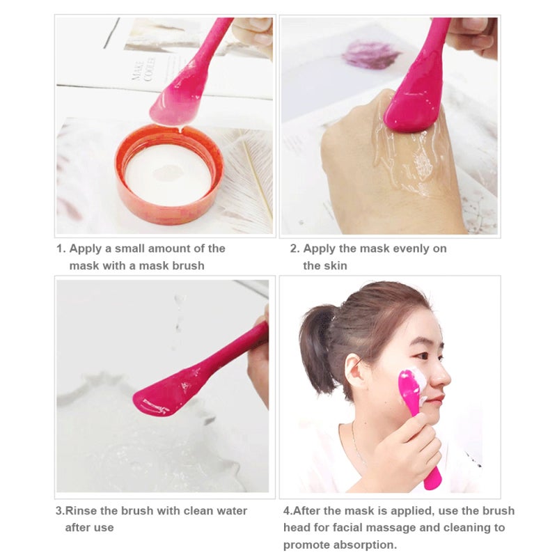 Silicone Face Mask Brush Double-head Face Mask&Facial Cleansing Brush Face Cleanser and Massager Brush for Cream - Image 5
